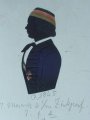 Getuschte Silhouette eines Kösener Corpsstudenten der Vormärzzeit 1845