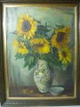 Henry Niestle:
"Sonnenblumen"
Oil on woodplate