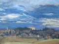Oil painting by Christian Huber: "View of Dachau"