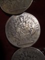 Silver buttons for Dachau mens costume, made from silver coins